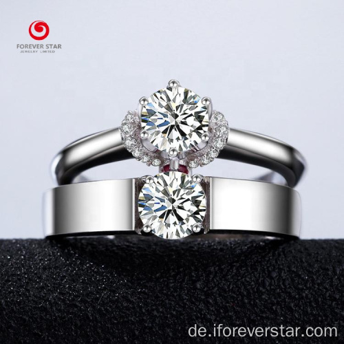 Paar Rings Moissanite Diamantringe